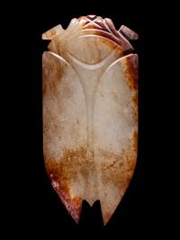 A Russet and Celadon Jade Cicada
