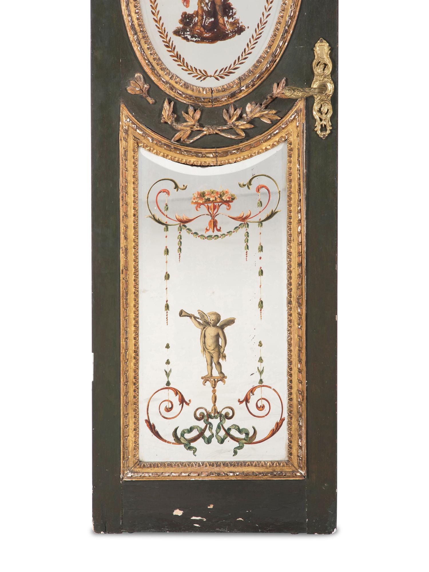 A Pair of Venetian Reverse-Painted Glass Doors