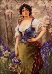 A Framed Berlin (K.P.M.) Porcelain Plaque