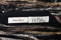 Bob Mackie Pleated V-Neck Dress with Embellished Sleeves, 1980-90s