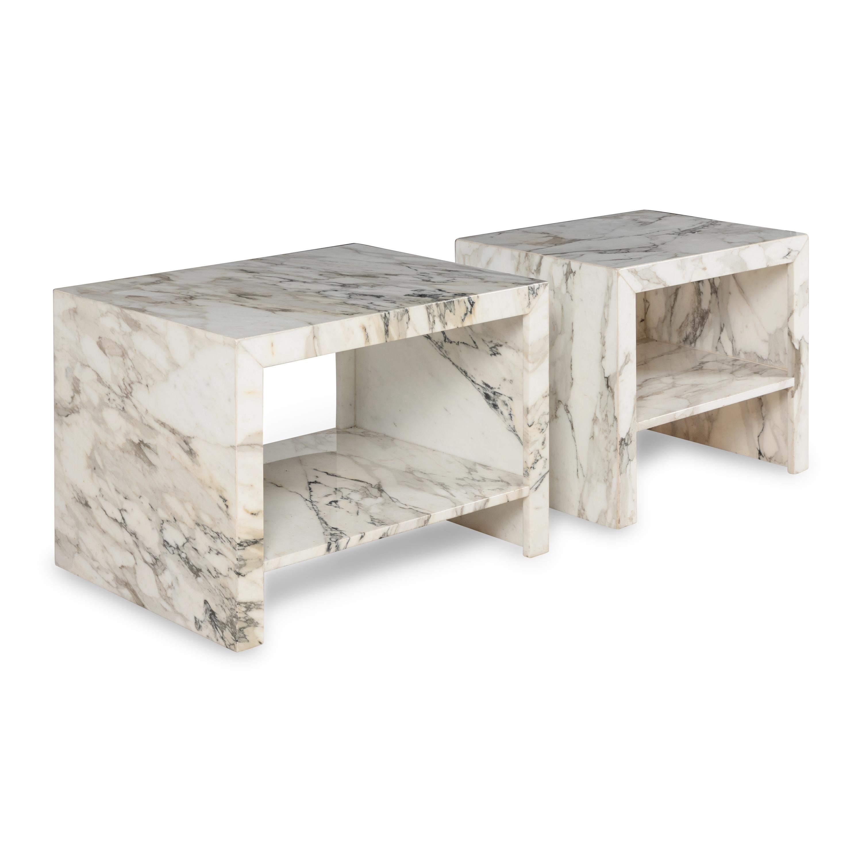 Two Marble Side Tables