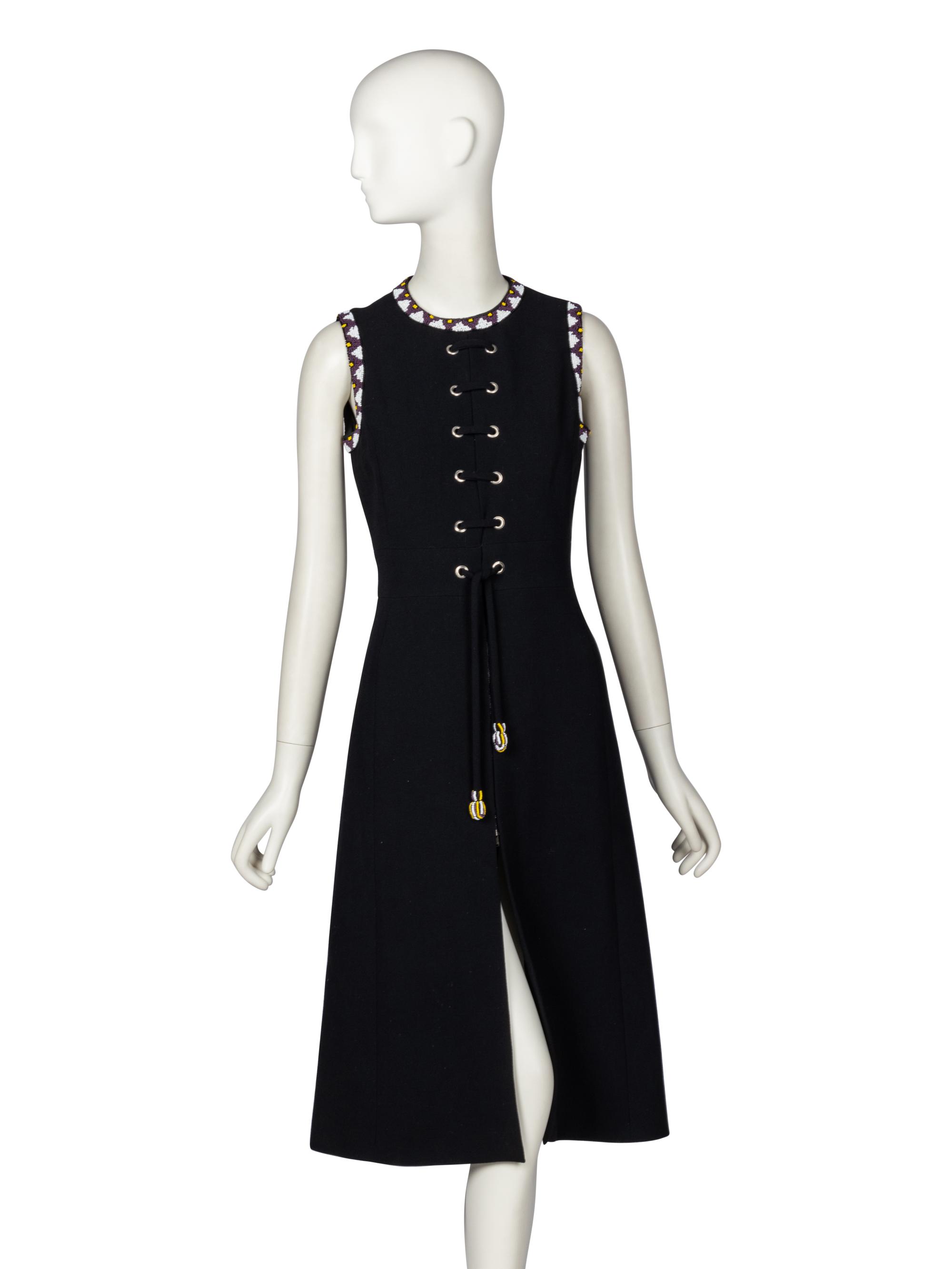 Louis Feraud, Bead-Trimmed Crepe Dress