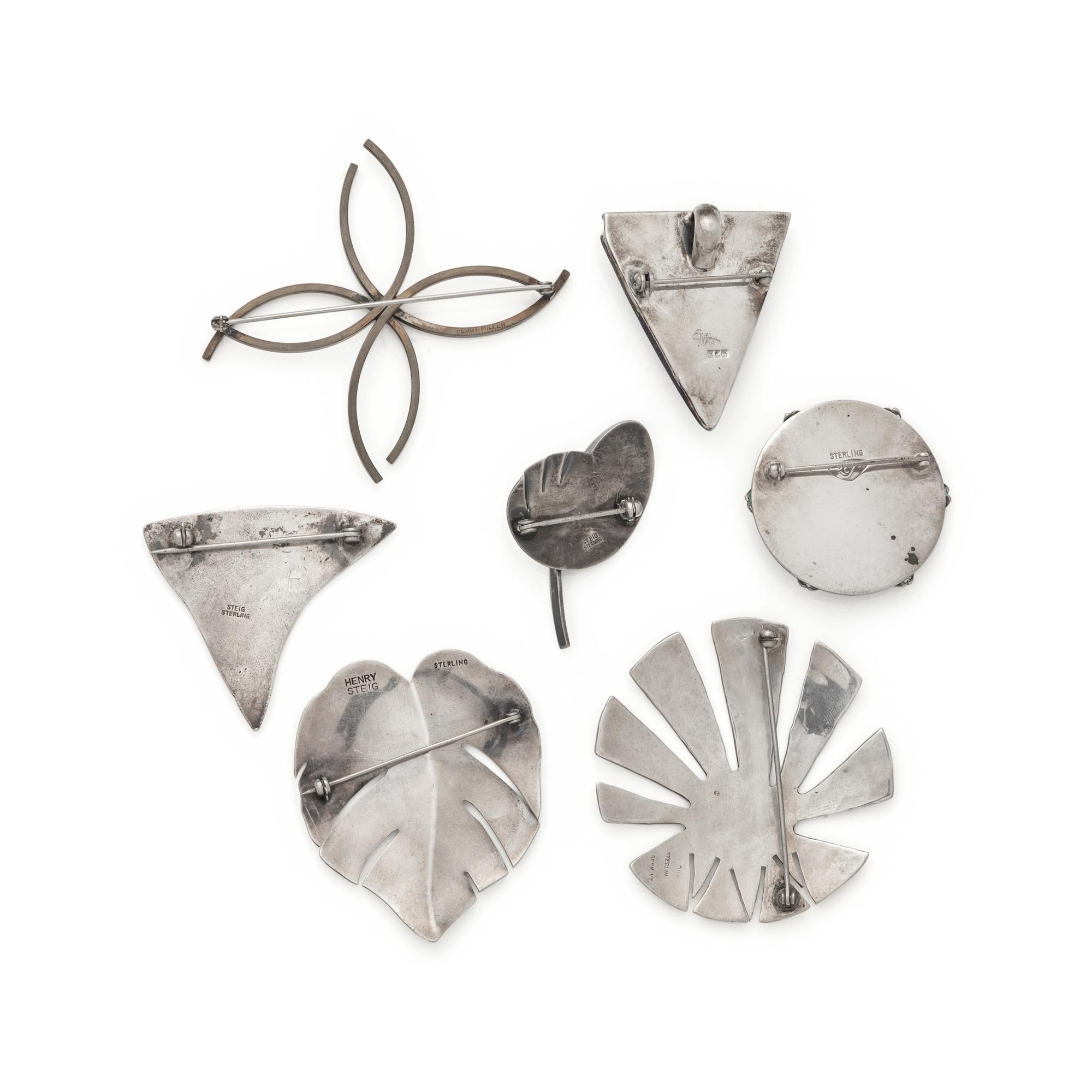 MODERNIST, COLLECTION OF ARTIST DESIGNED BROOCHES