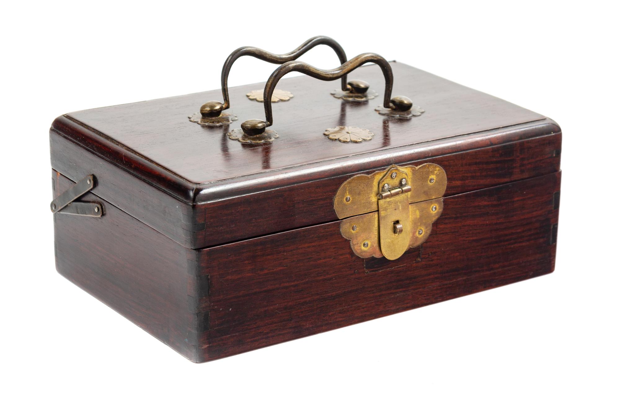 A Chinese Rosewood Box Height 3 1/2 inches. — QING DYNASTY (1644-1911)