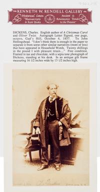 DICKENS, Charles (1812-1870). Autograph letter signed ("Charles Dickens"), to John Hollingshead. Gad's Hill, 4 October 1857.