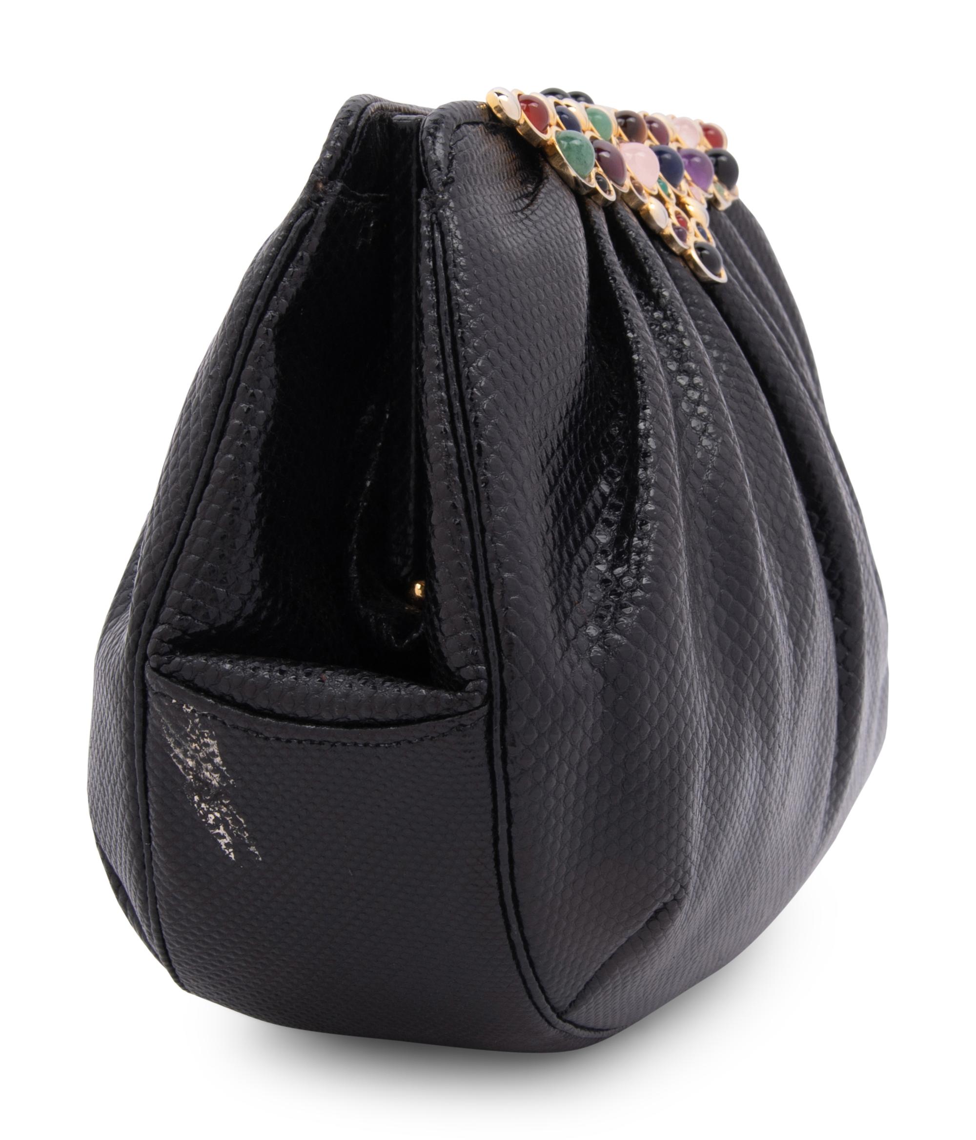 Four Judith Leiber Snakeskin Items: One Hand Bag and Three Belts