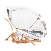A Steuben Glass and 18 Karat Gold Butterfly Sculpture