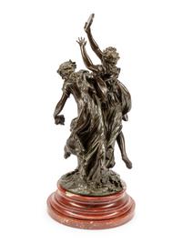 A French Bronze Figural Group After Claude Michel (Clodion)