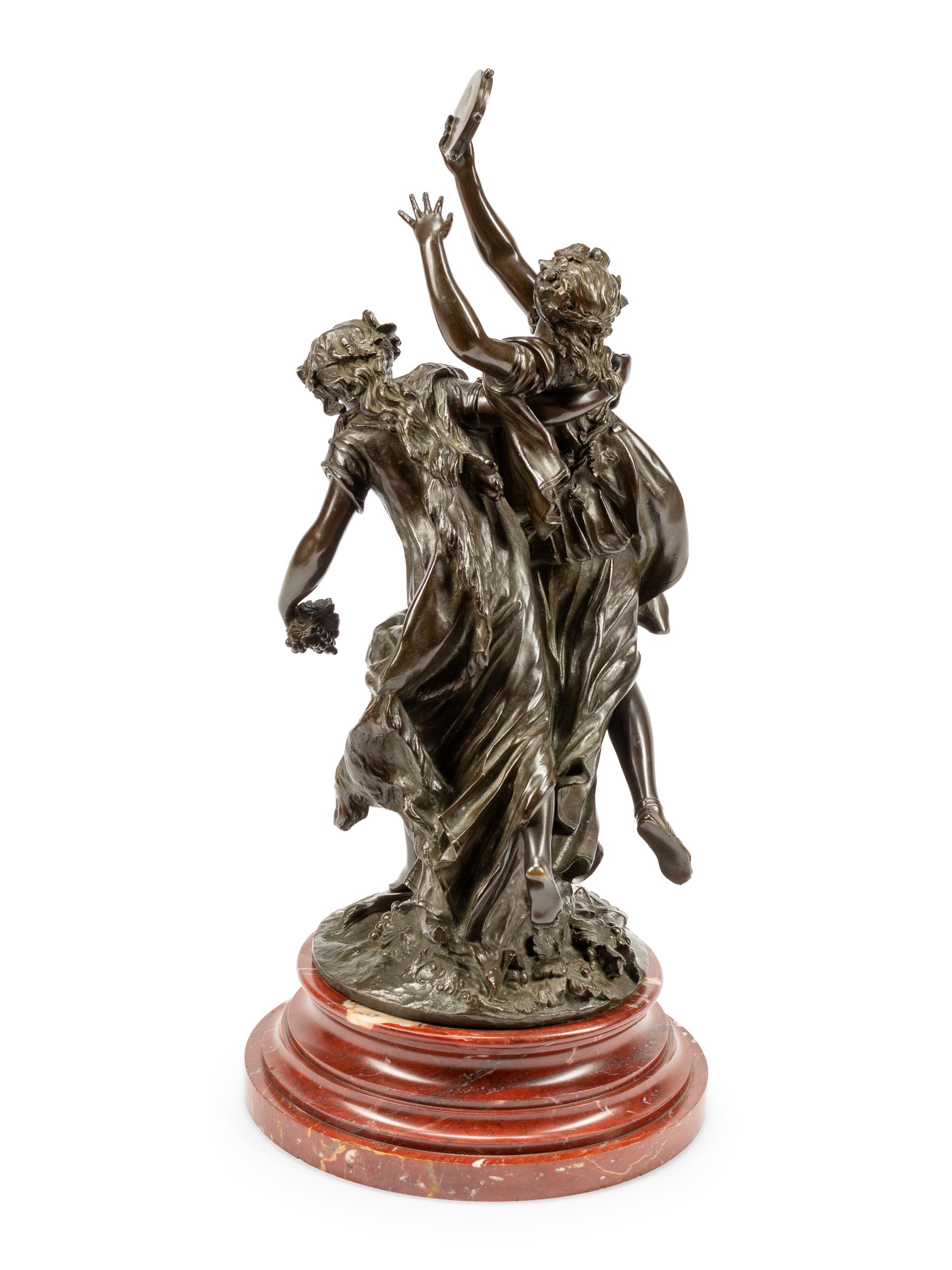 A French Bronze Figural Group After Claude Michel (Clodion)