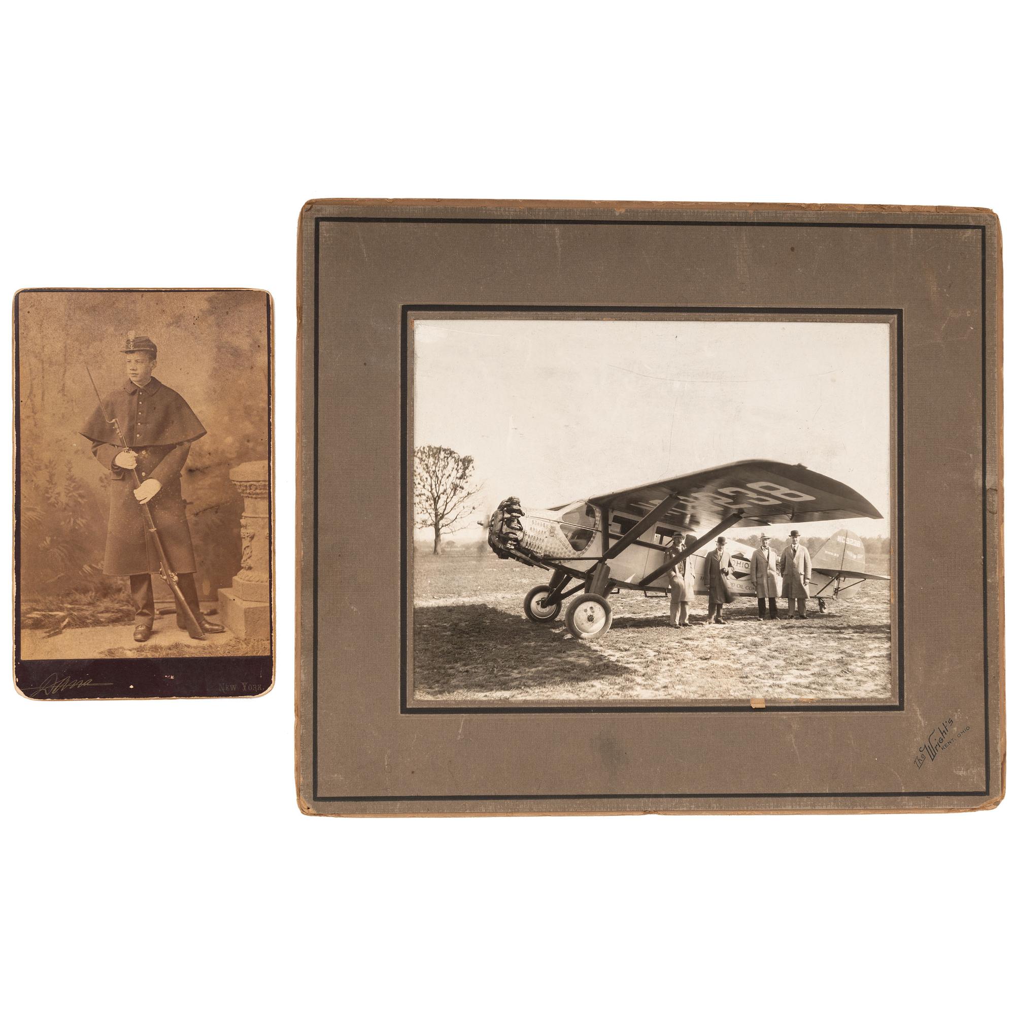 [EARLY PHOTOGRAPHY - MILITARY]. A collection of images featuring military subjects highlighted by regimental group shot, including: