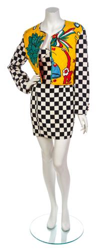 A Moschino 'Popeye' Dress Ensemble, Dress Size 6, jacket size 12.