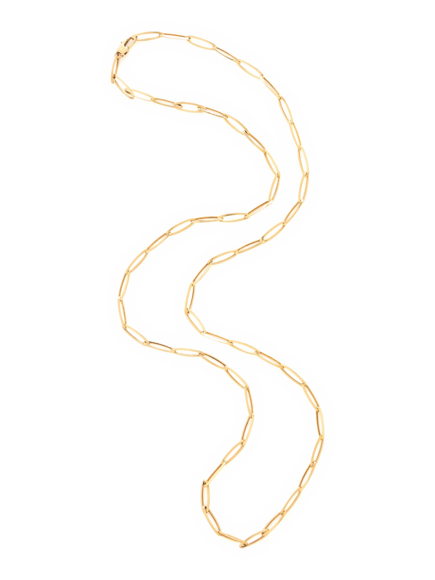 YELLOW GOLD PAPERCLIP LINK NECKLACE