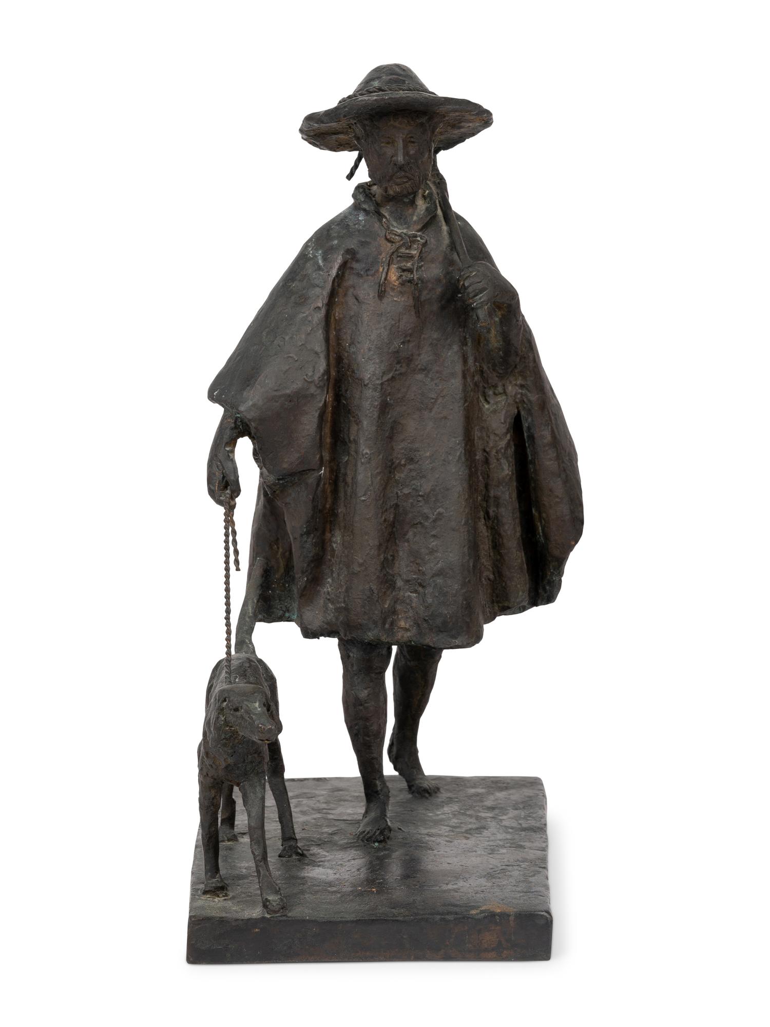 Man with Staff and Dog