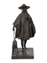 Man with Staff and Dog