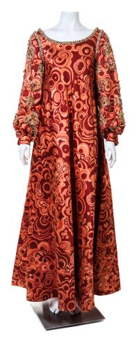 A Chester Weinberg Silk Geometric Print Caftan, No size.