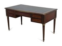 A Directoire Style Brass-Mounted Mahogany Bureau Plat — EARLY 20TH CENTURY