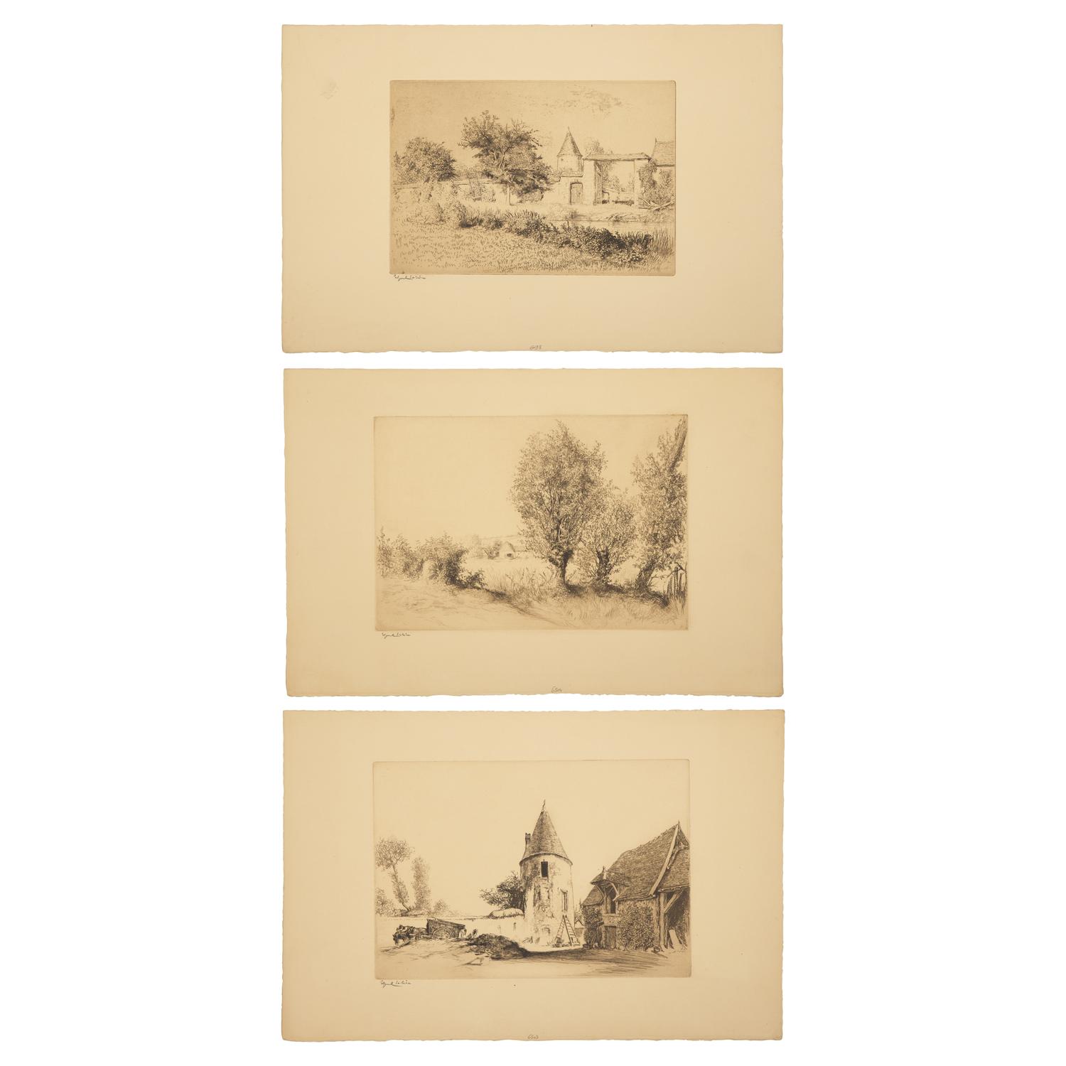 Edgar Chahine (French, 1874-1947) — Set of 3 Landscapes