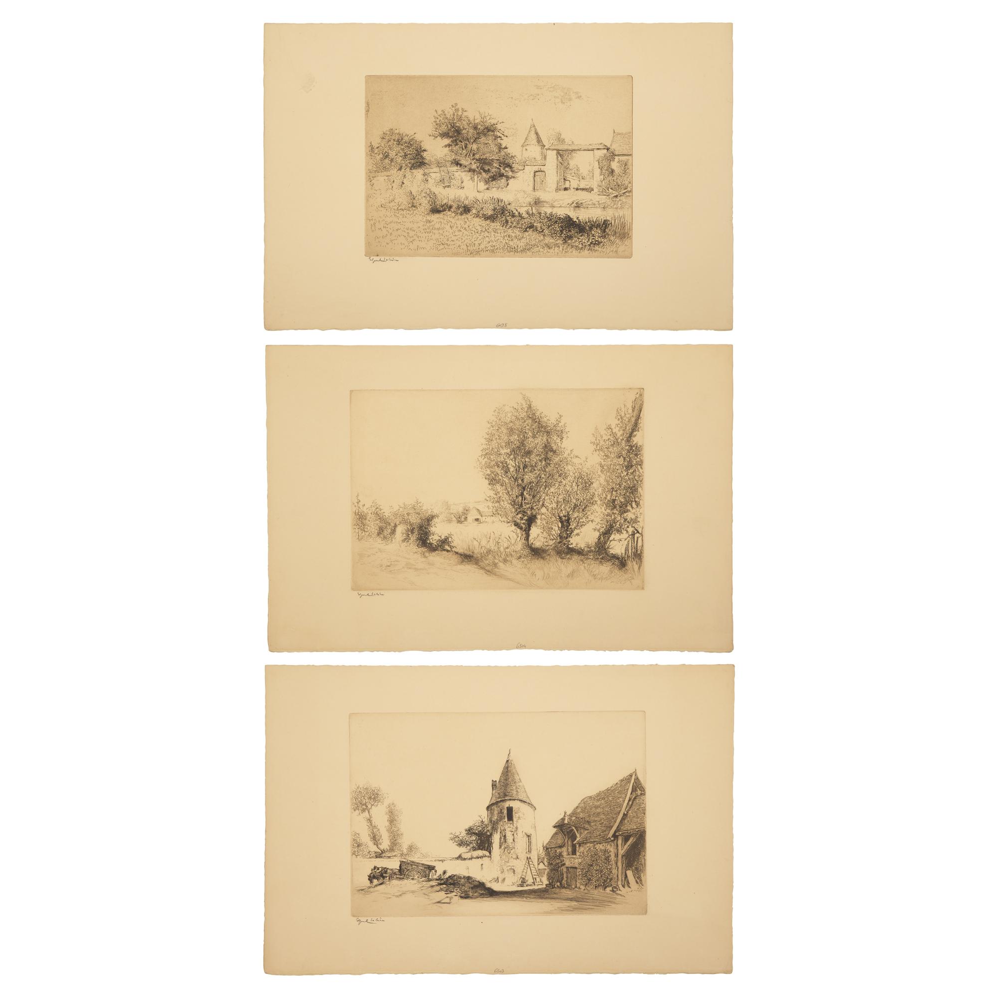 Edgar Chahine (French, 1874-1947) — Set of 3 Landscapes