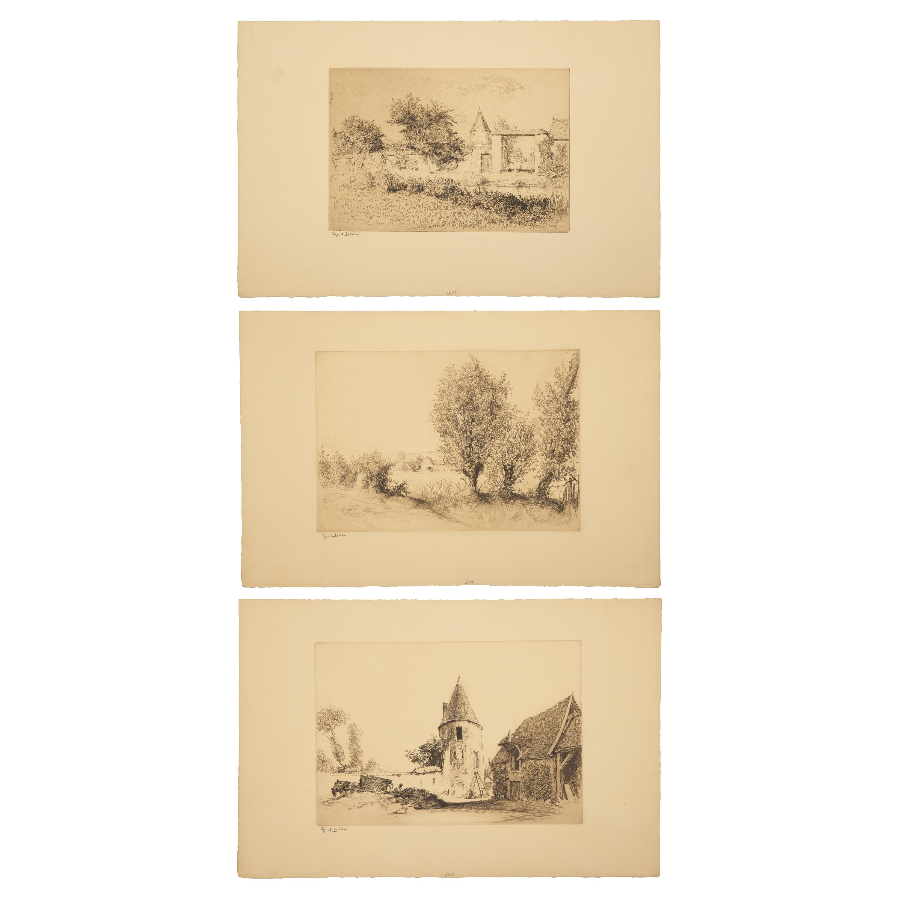 Edgar Chahine (French, 1874-1947) — Set of 3 Landscapes