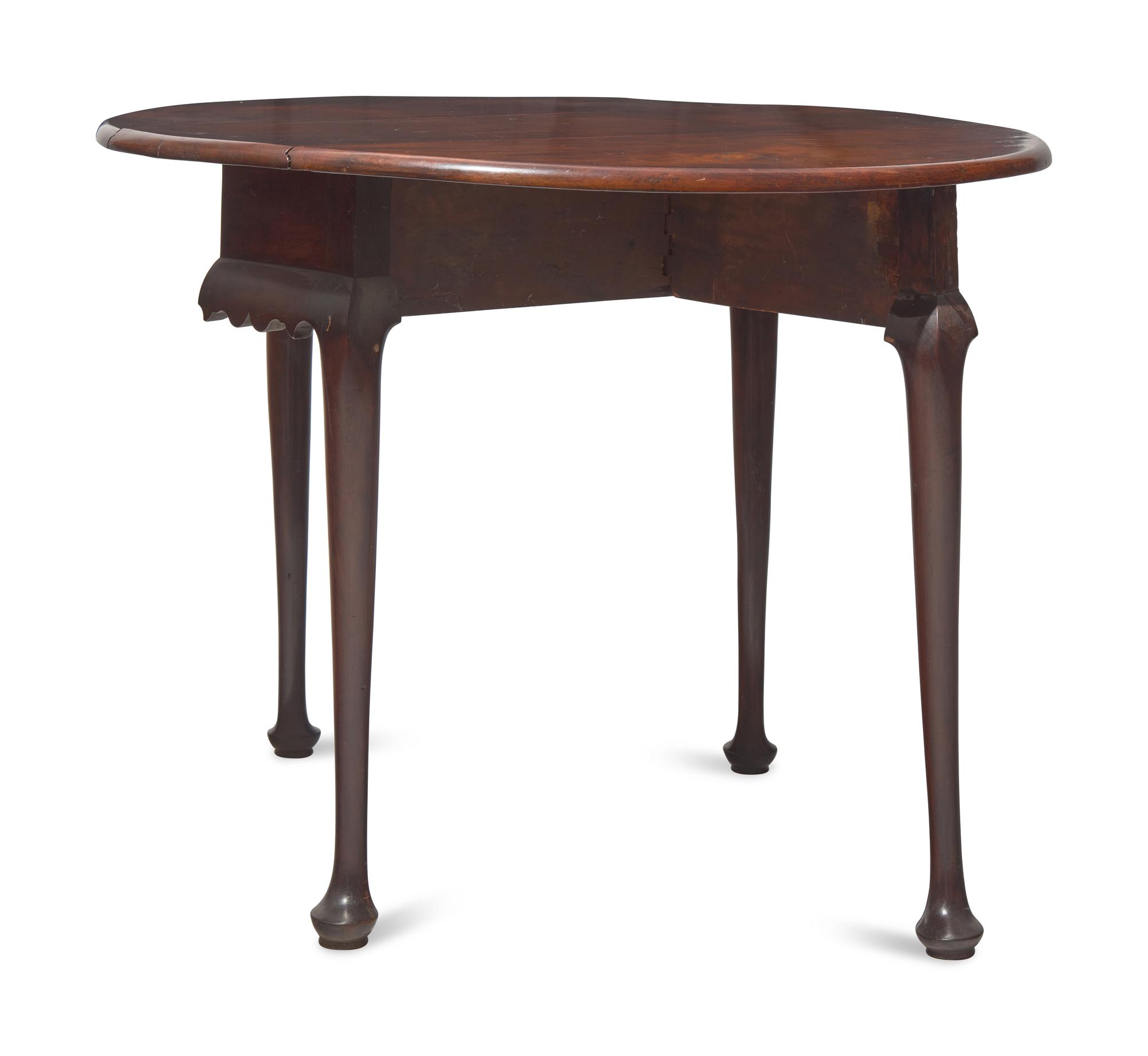 A Queen Anne Mahogany Drop-Leaf Tea Table, Massachusetts, Circa 1750