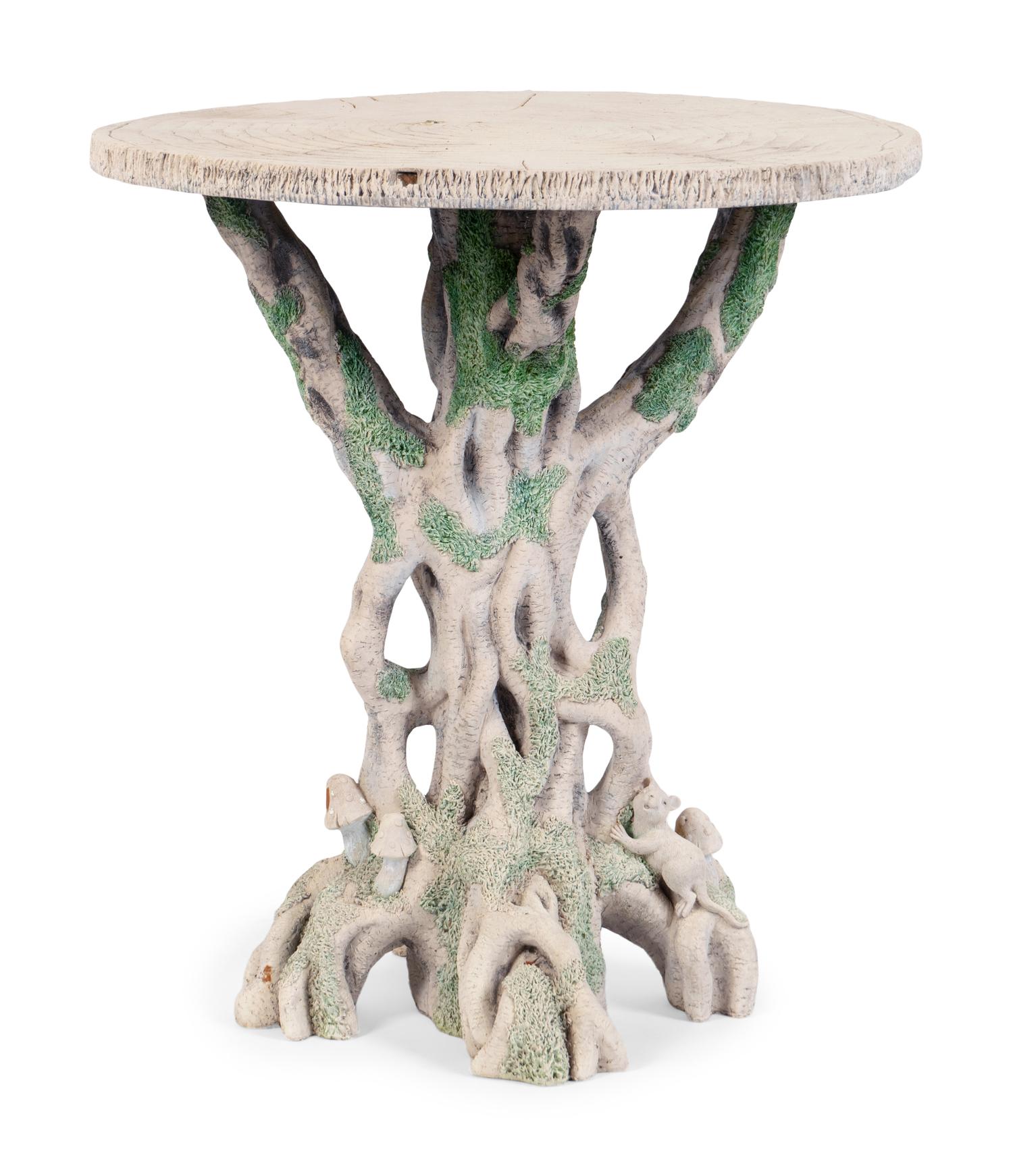 A Faux Bois Cast Concrete Table in the Manner of Diane Husson — 20TH CENTURY