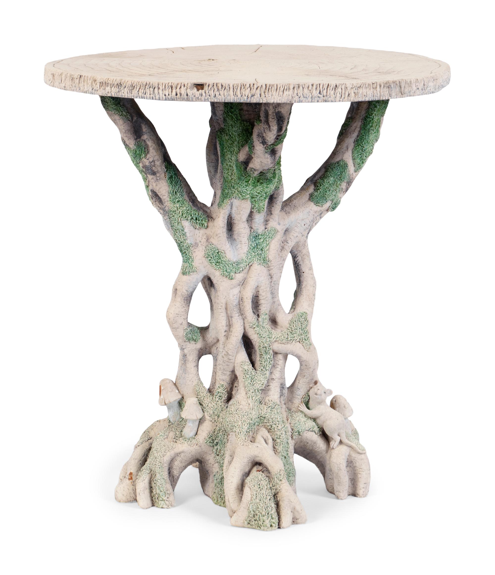 A Faux Bois Cast Concrete Table in the Manner of Diane Husson — 20TH CENTURY