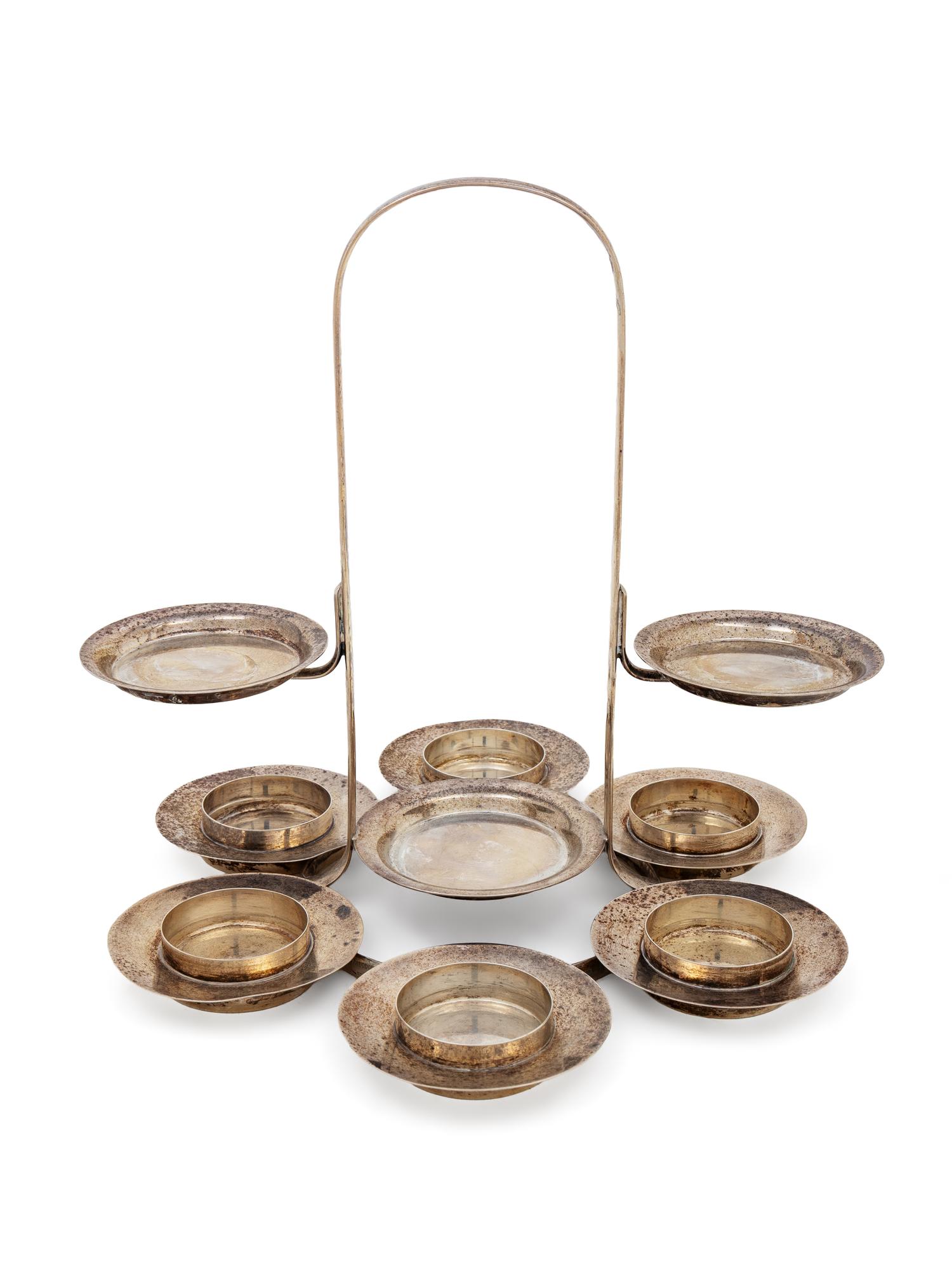 An American Silver Canapé Server