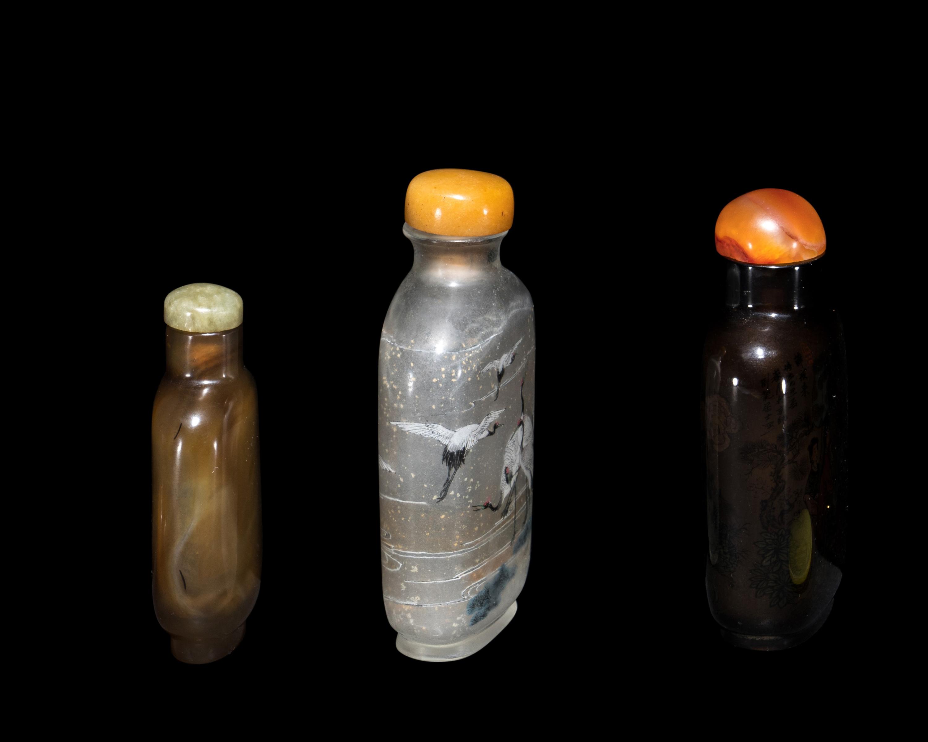 Three Chinese Glass Snuff Bottles