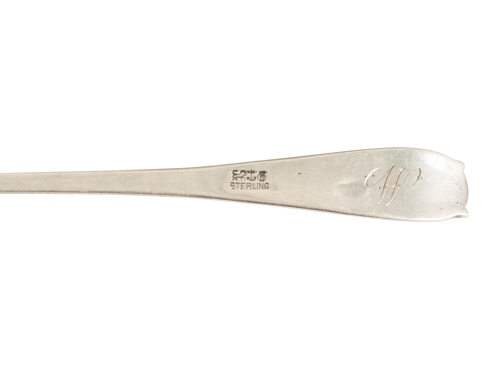 An Early Gorham Silver Olive Spoon and Seafood Forks