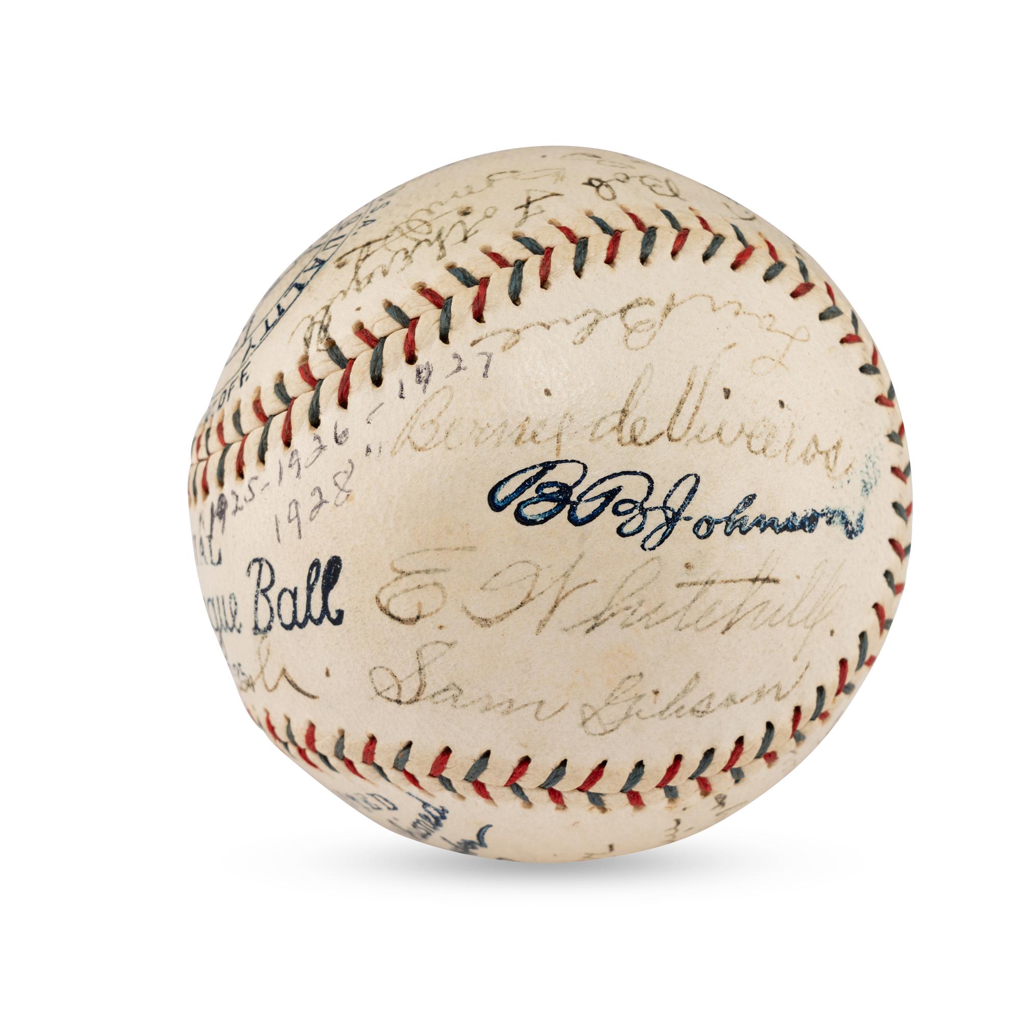 A 1927 Detroit Tigers Team Signed Autograph Baseball Featuring Hall of Famers Harry Heilmann, Heinie Manush and Charlie Gehringer (PSA Letter of Authenticity),