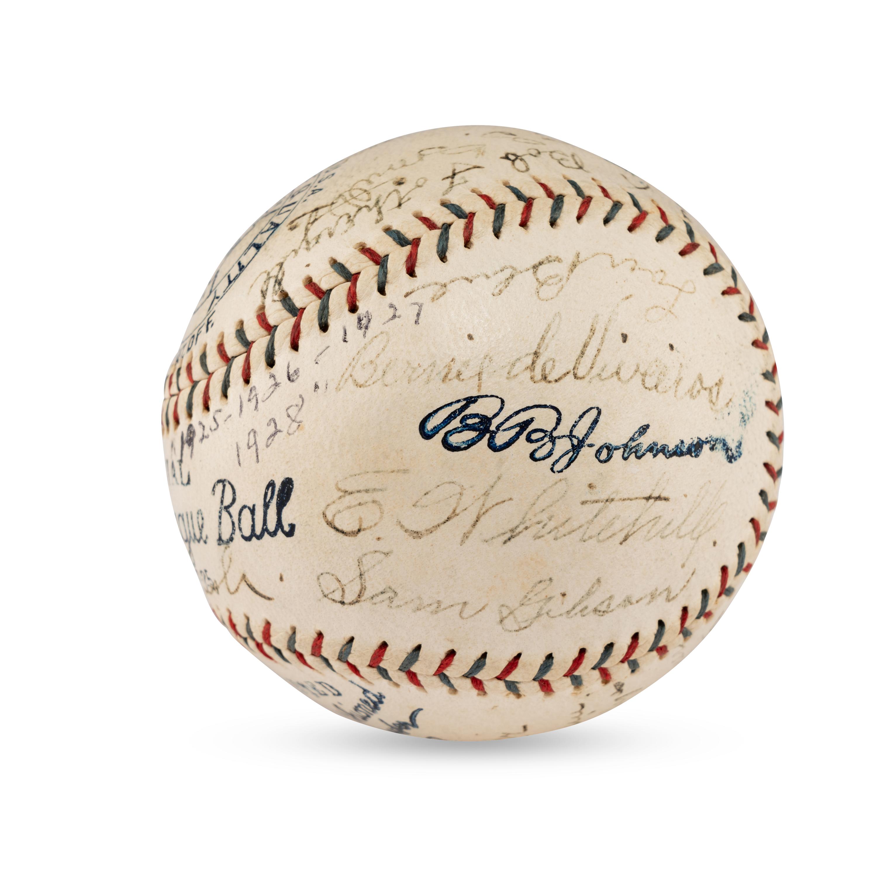 A 1927 Detroit Tigers Team Signed Autograph Baseball Featuring Hall of Famers Harry Heilmann, Heinie Manush and Charlie Gehringer (PSA Letter of Authenticity),