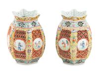 A Pair of Chinese Export Porcelain Lanterns