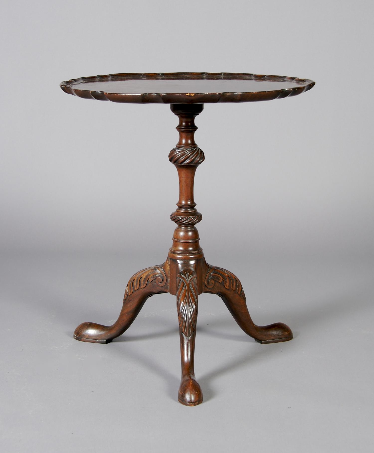 A George III Style Mahogany Side Table, Height 22 x diameter 19 5/8 inches.