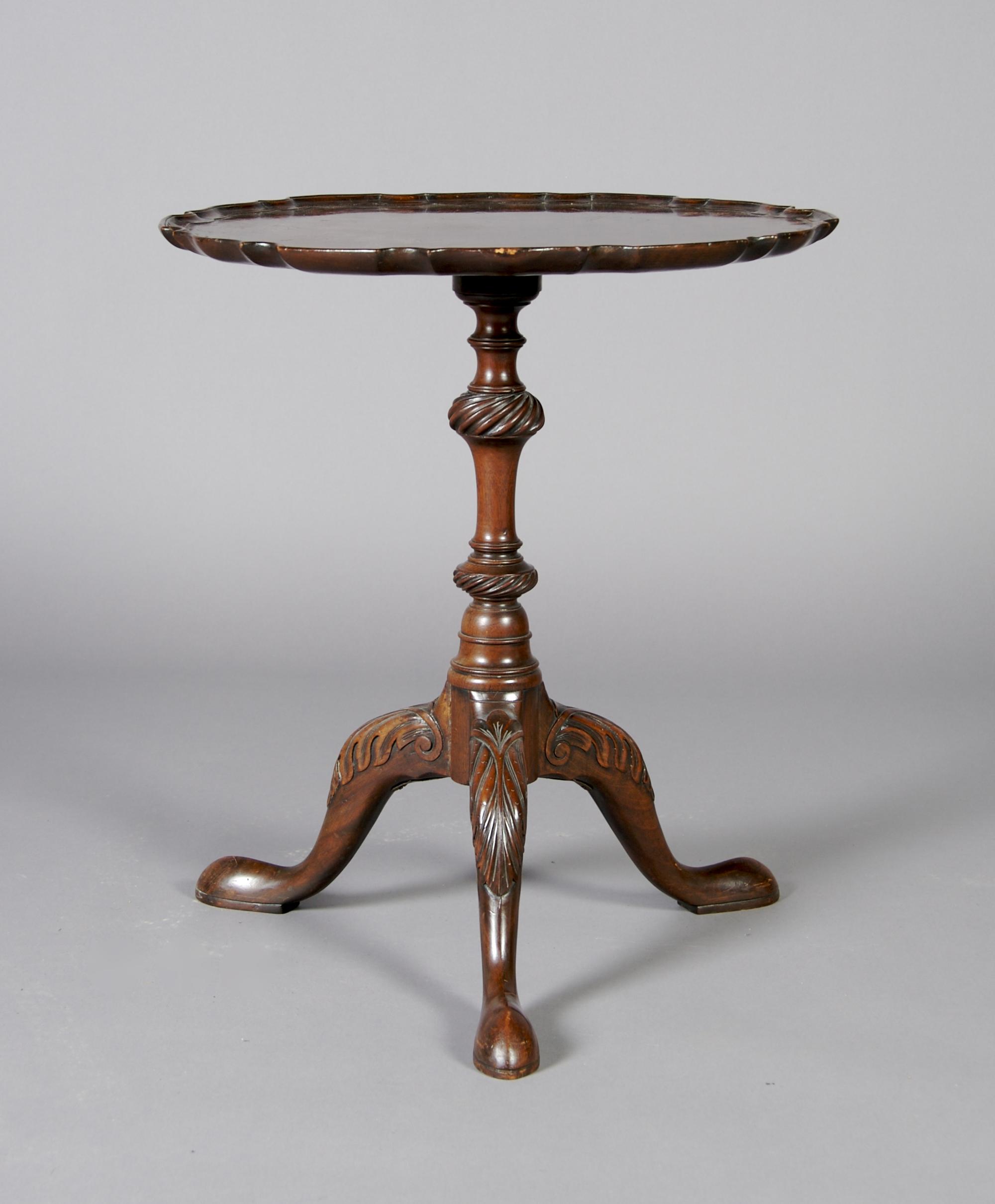 A George III Style Mahogany Side Table, Height 22 x diameter 19 5/8 inches.