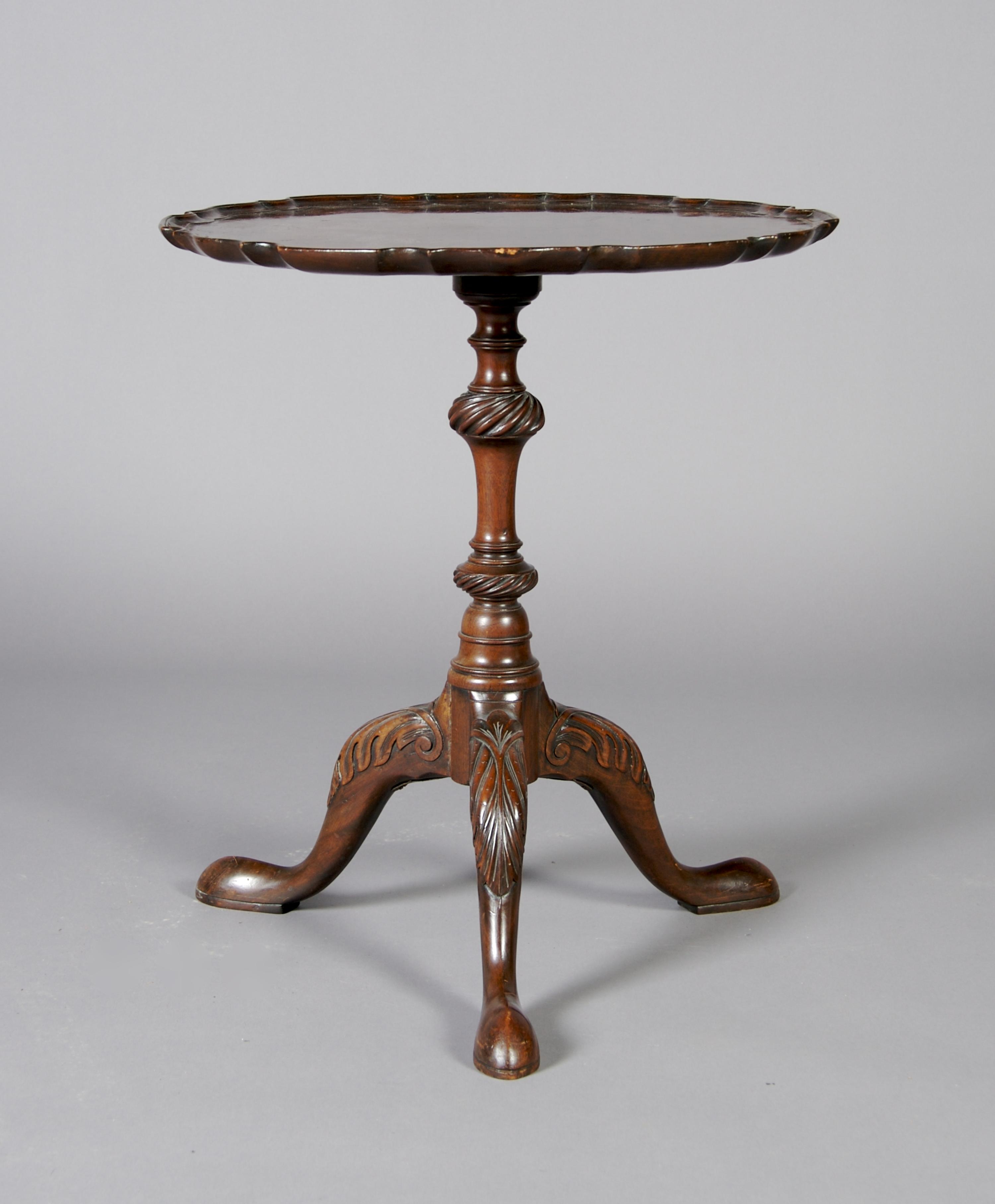 A George III Style Mahogany Side Table, Height 22 x diameter 19 5/8 inches.