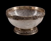 A Silver-Mounted Rock Crystal Bowl