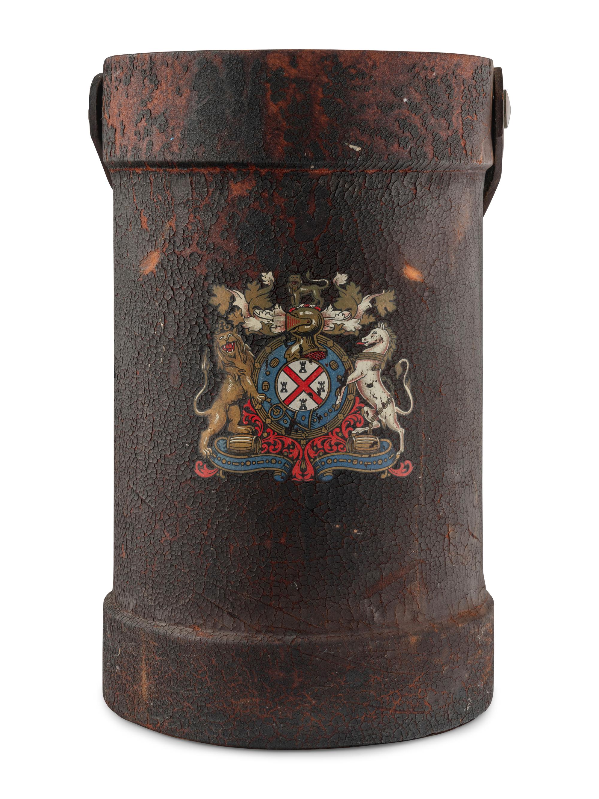 Two English Leather Artillery Buckets