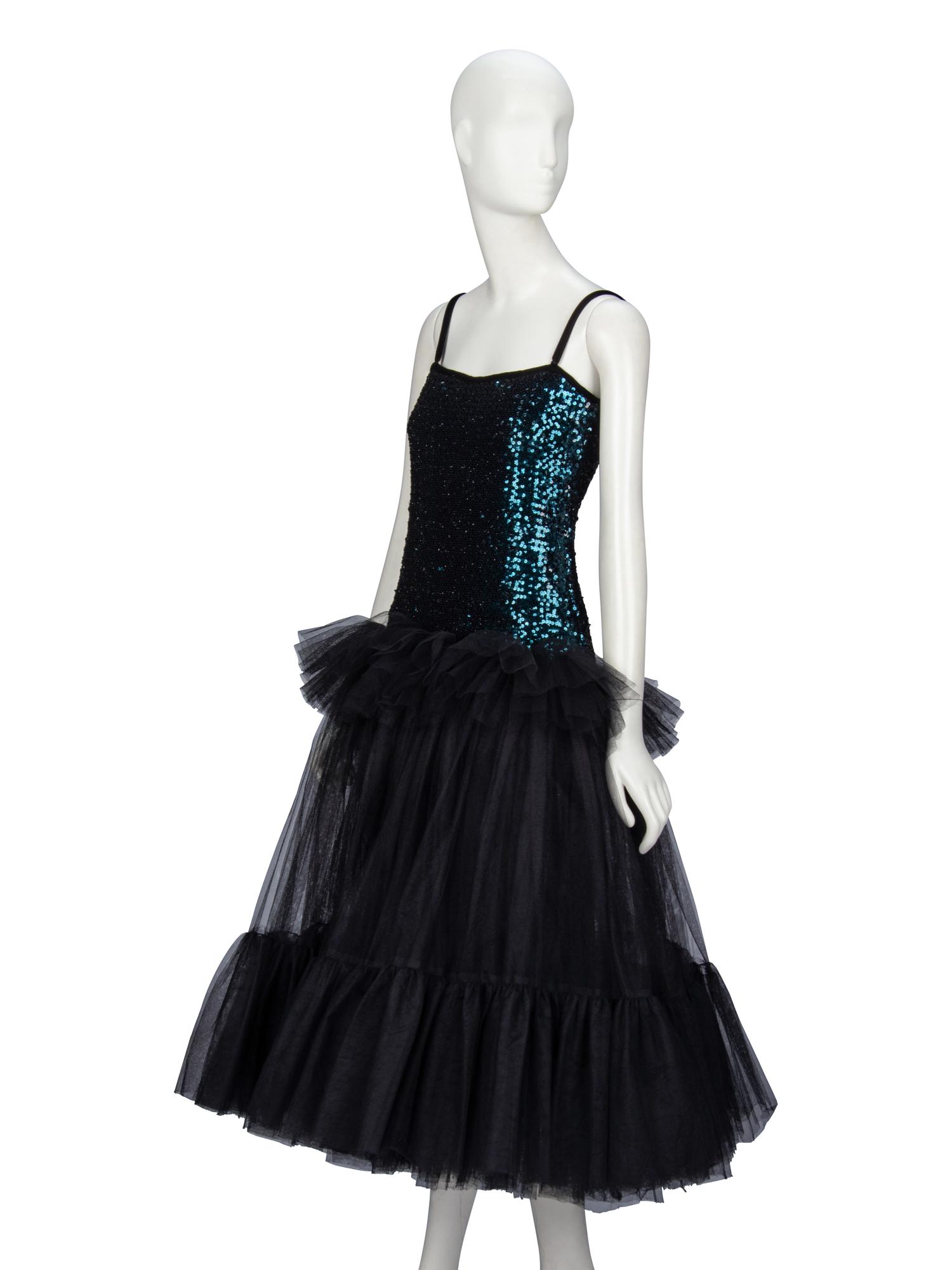 Saint Laurent Rive Gauche, Sequin & Tulle Cocktail Dress, 1983