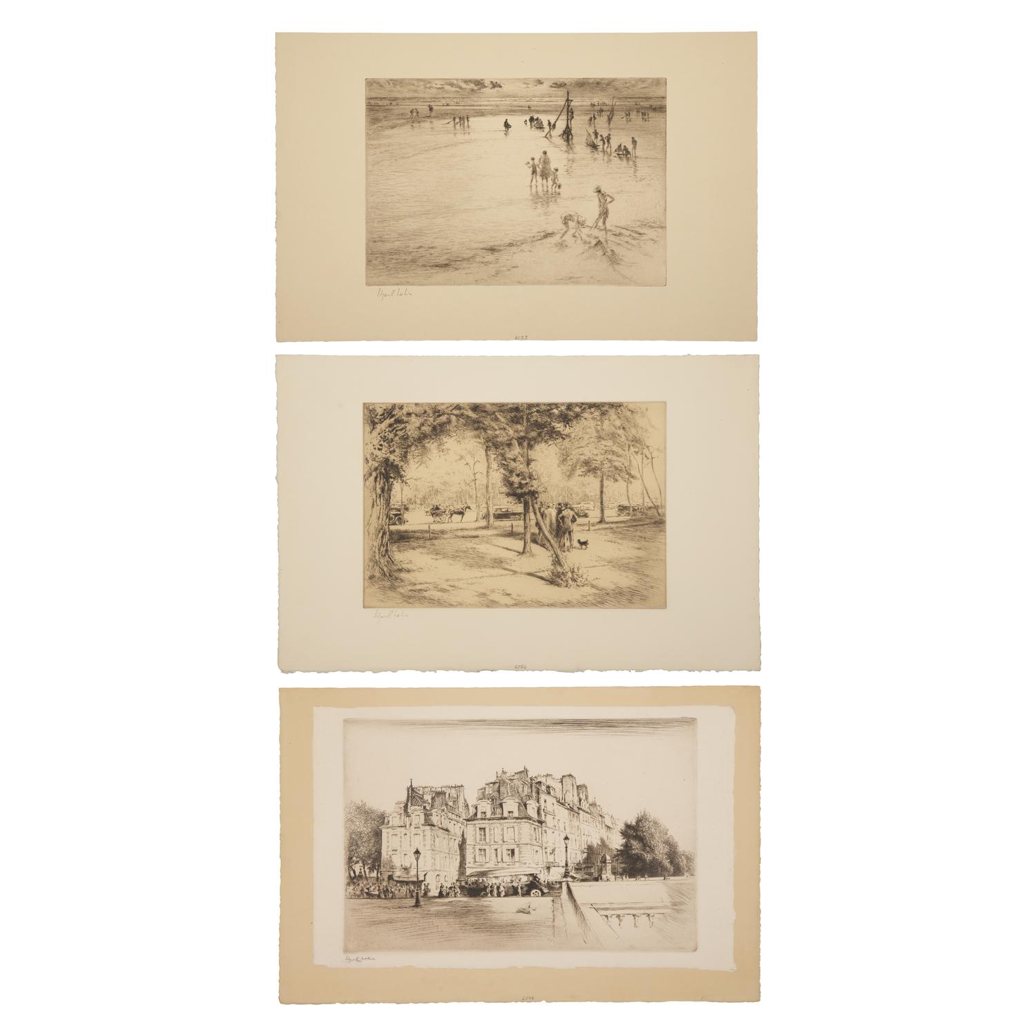 Edgar Chahine (French, 1874-1947) — Les Maisons du Pont Neuf; Together with Two Works (3)