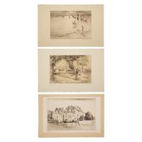 Edgar Chahine (French, 1874-1947) — Les Maisons du Pont Neuf; Together with Two Works (3)