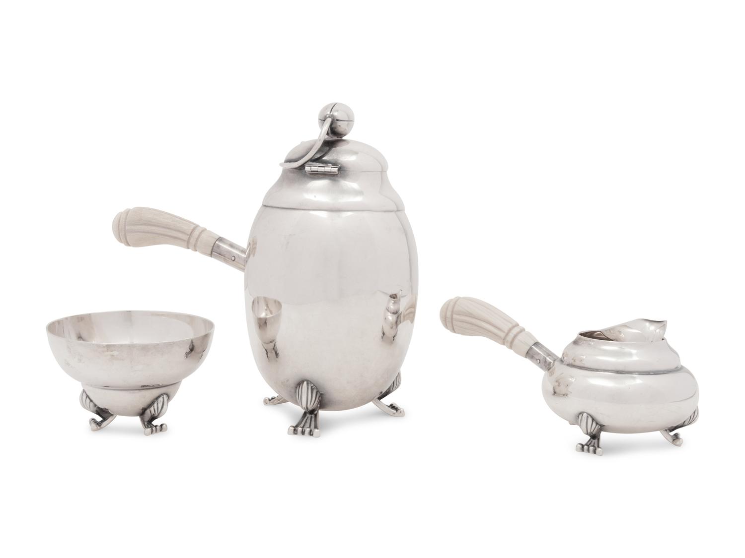 An American Silver Three-Piece Coffee Service