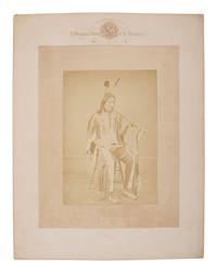 [NATIVE AMERICANS]. [GARDNER, Alexander (1821-1882), photographer]. Ma-za-o-ua-ti, or Iron Nation, Head Chief of the Brule Sioux. [Washington, DC]: Hayden Geological Survey, [ca 1870s].