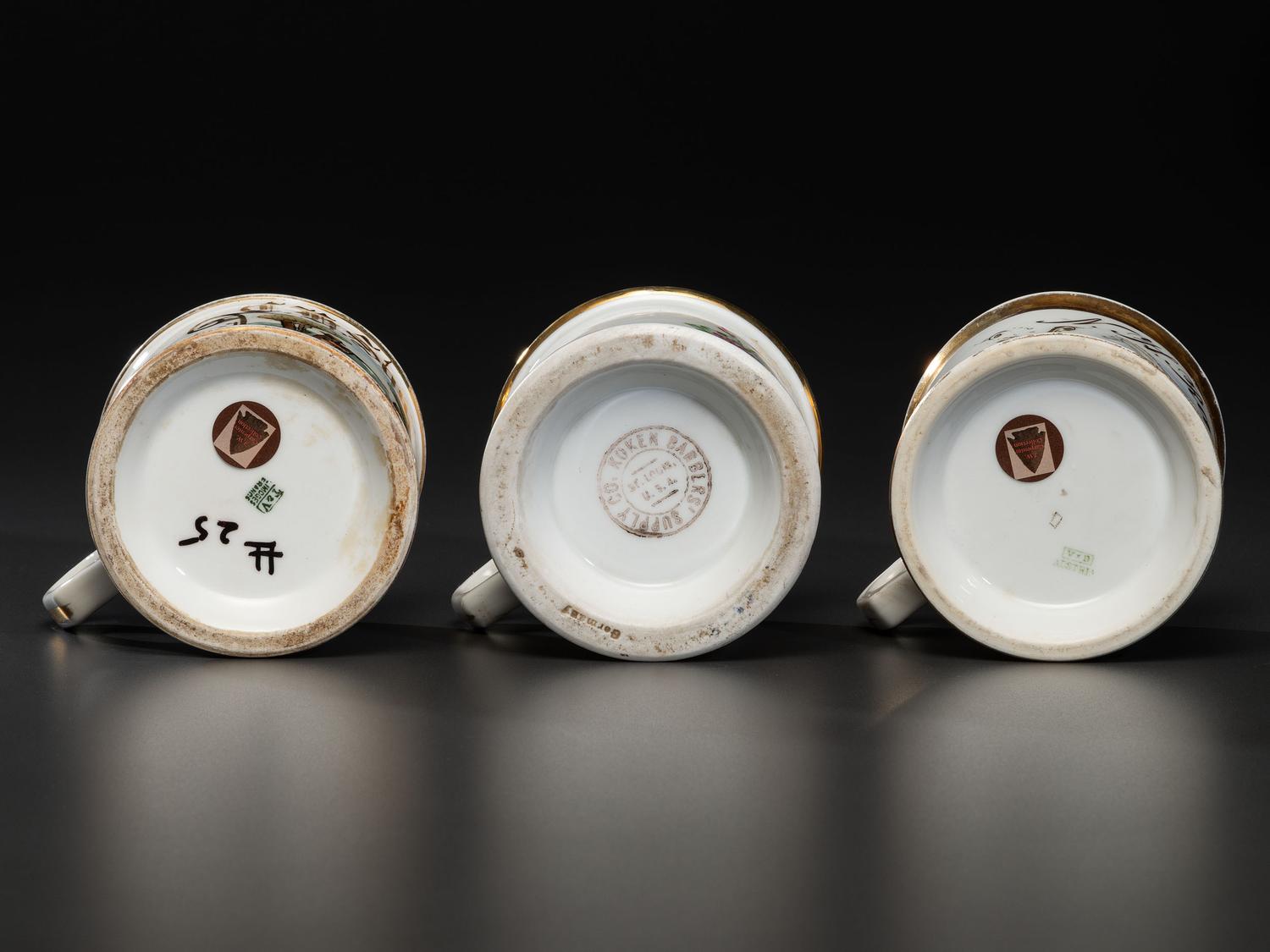 Three Porcelain Occupational Shaving Mugs