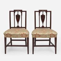 A pair of Federal carved mahogany square-back side chairs Philadelphia, PA, circa 1800