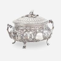 A Continental Silver Tea Caddy Possibly German, 19th century.