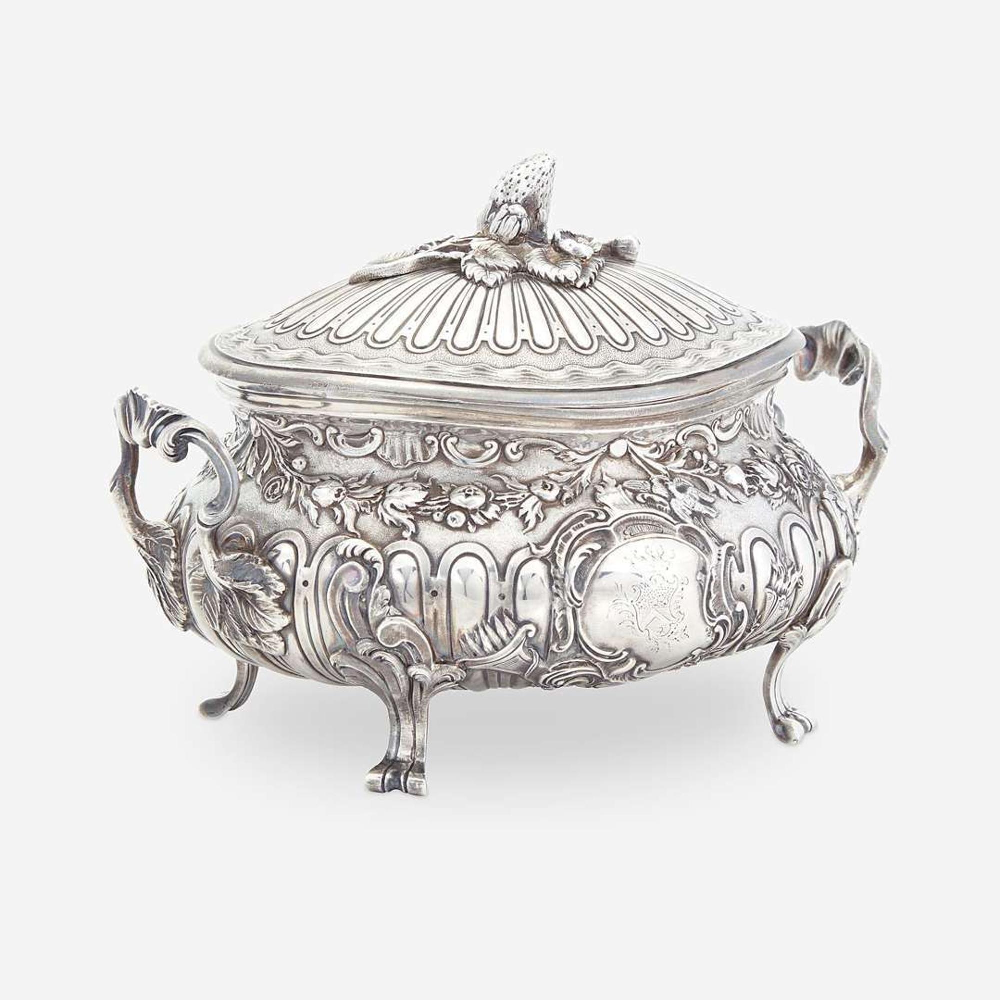 A Continental Silver Tea Caddy Possibly German, 19th century.