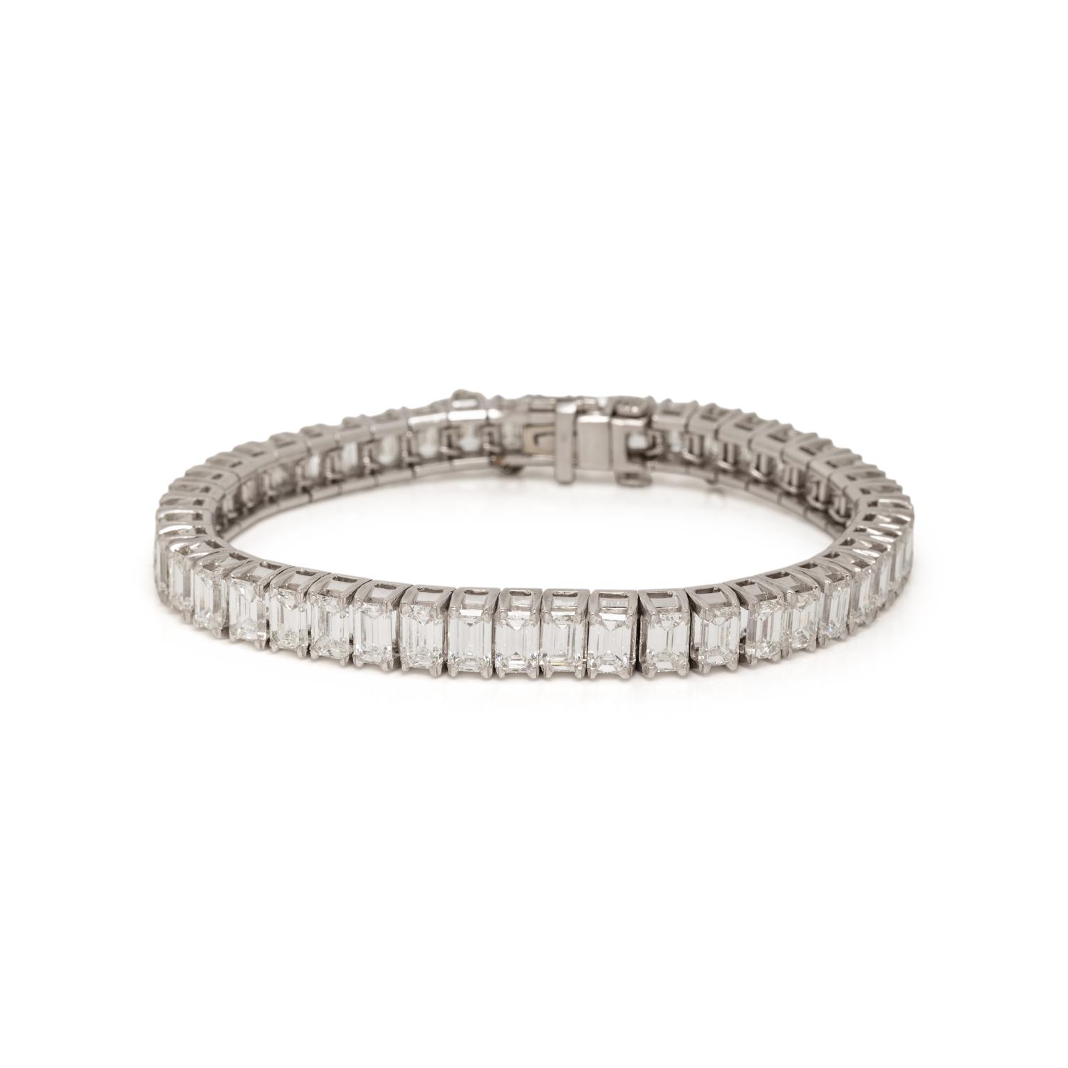 PLATINUM AND DIAMOND LINE BRACELET
