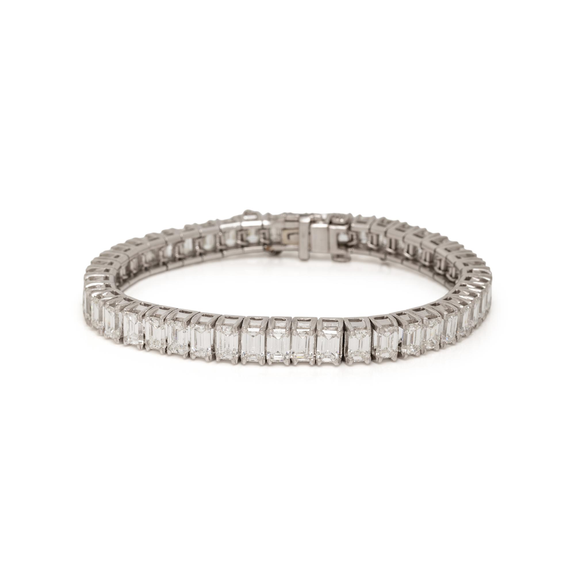 PLATINUM AND DIAMOND LINE BRACELET