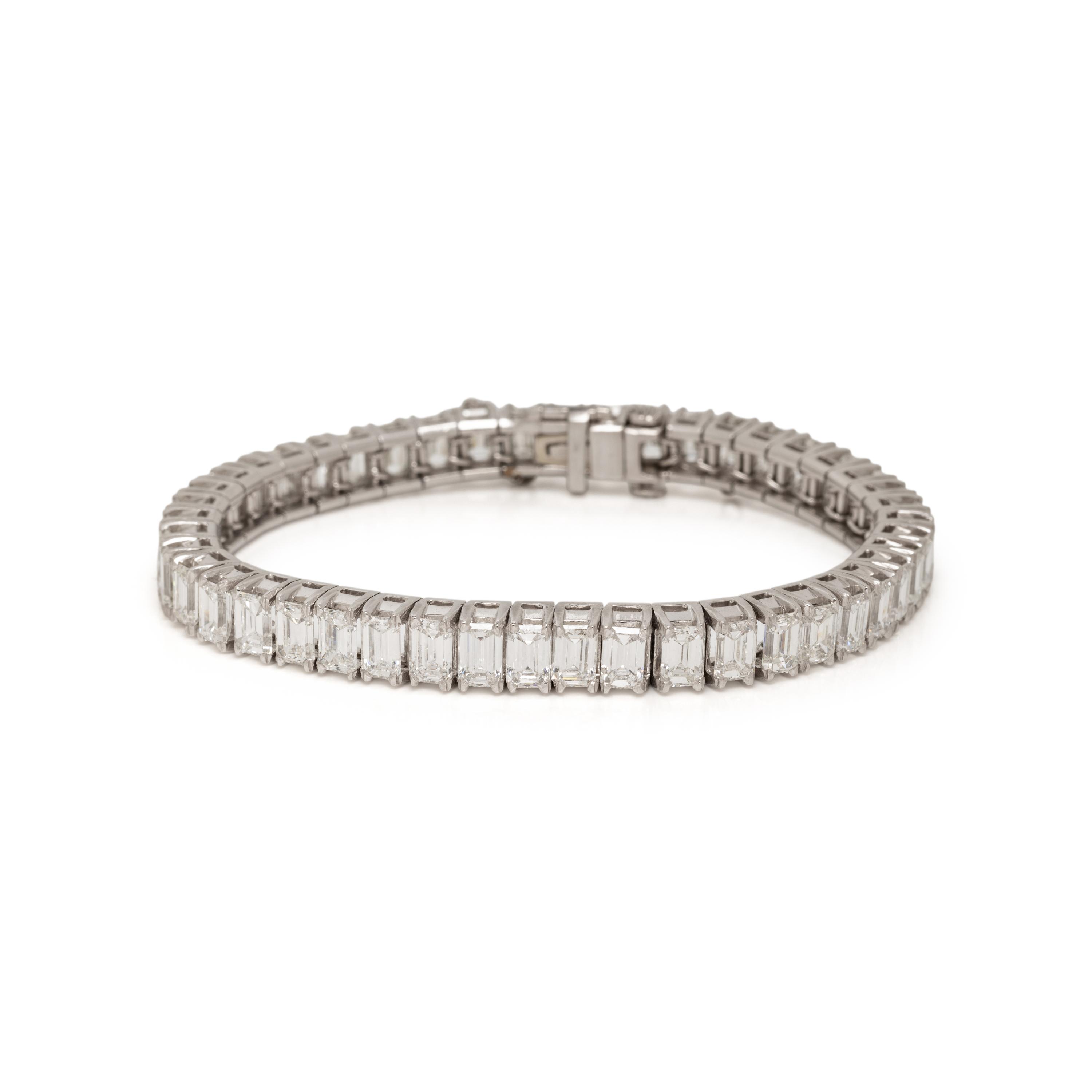 PLATINUM AND DIAMOND LINE BRACELET