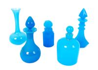 Five Blue Opaline Glass Items — 19TH/20TH CENTURY